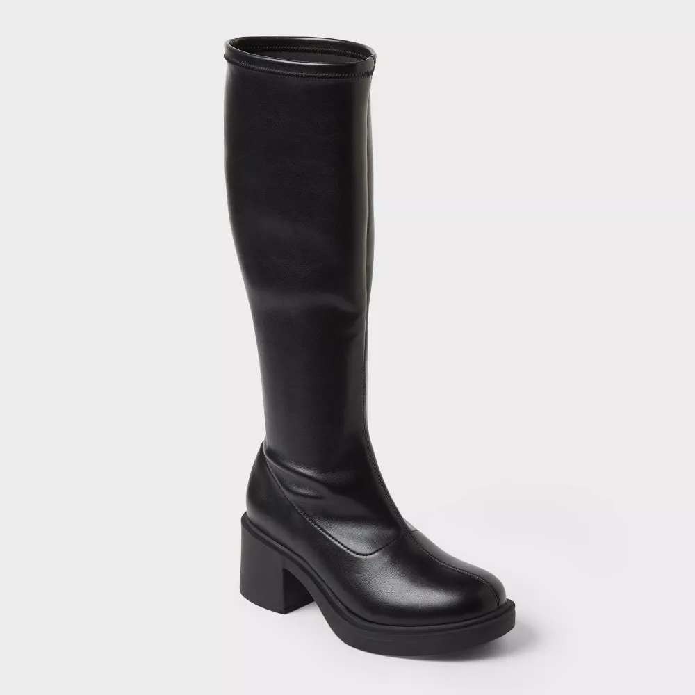 Wild Fable Danika Black Knee High Block Heel Boots Women 7 New